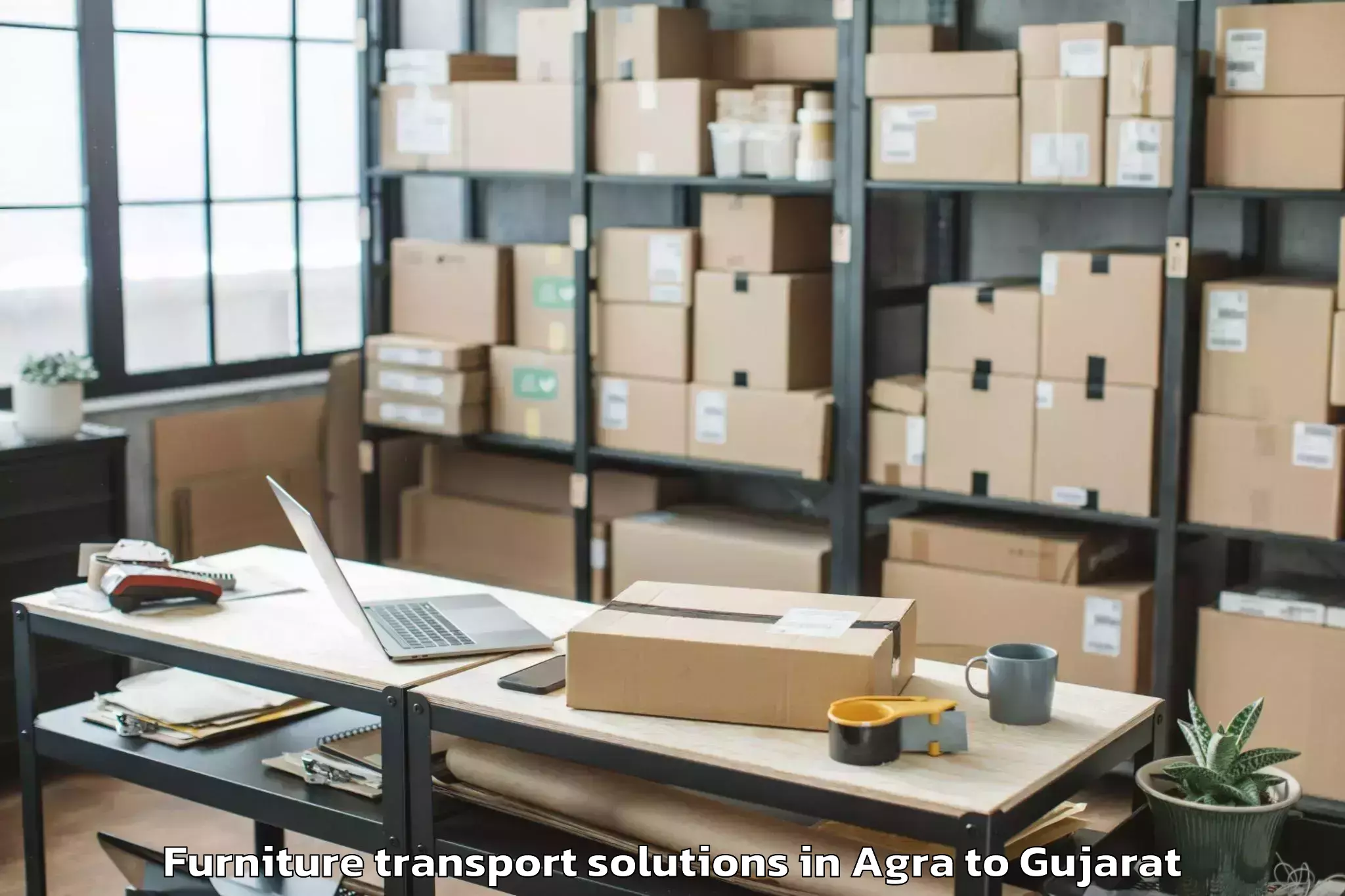 Top Agra to Girgadhada Furniture Transport Solutions Available